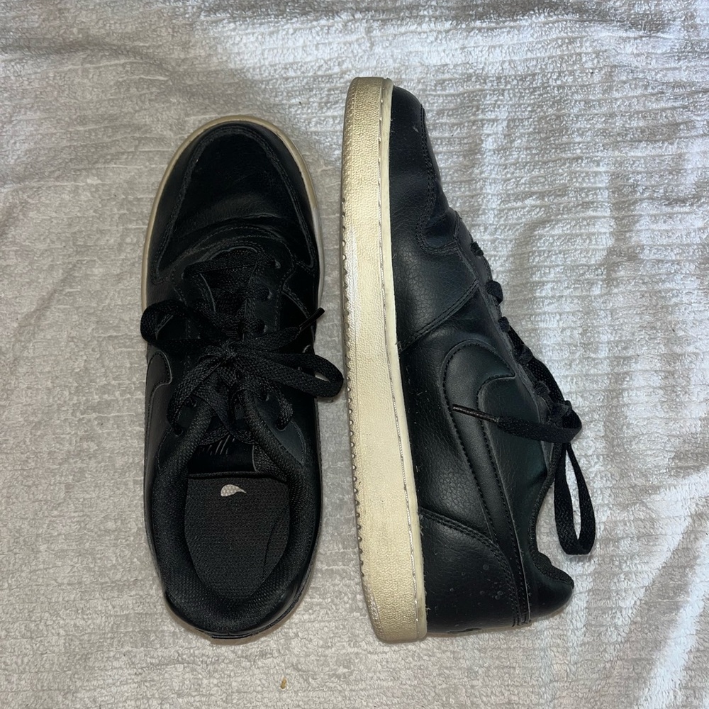 Nike Air Force 1 Black Shoes, White Soles